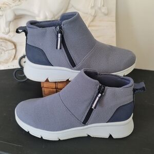 Ryka Water Repellent Zip Ankle Boots Folk Blue Women Size 6.5 M